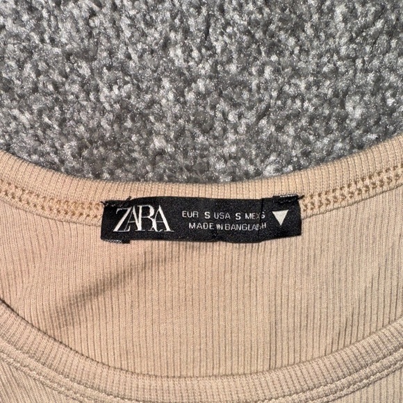 Zara Tan Ribbed Tank Top - Picture 4 of 6